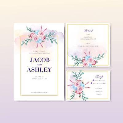 EPS 해외이미지 꽃 분홍색 결혼 잎 카드템플릿 일러스트 사람없음 흰색 청첩장 초대장 초대 감성 해외일러스트 식물 템플릿 컬러 컨셉 카드_감사 이벤트 파일형식 벡터 이미지허브