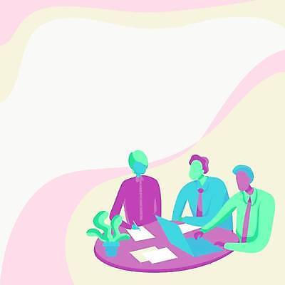 EPS 해외이미지 식물 남자 화분 백그라운드 일러스트 프레임 성인 세명 노트북 펜 기록 책상 성인남자만 카피스페이스 해외일러스트 가구 사람 전자제품 필기구 공백 남자만 성인만 파일형식 벡터이미지허브 