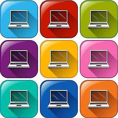 EPS 해외이미지 일러스트 버튼 사람없음 노트북 컬러풀 해외일러스트 컬러 전자제품 파일형식 벡터 이미지허브