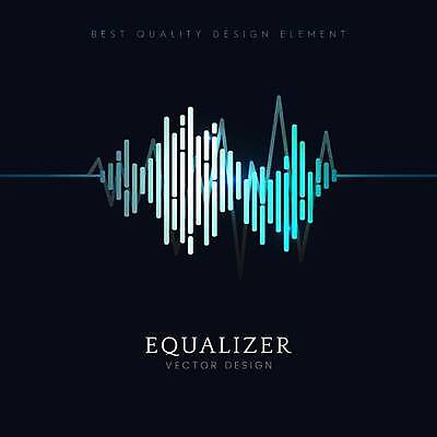 EPS 해외이미지 선 음악 하늘색 일러스트 사람없음 그래픽 빛 볼륨 웨이브 파장 이퀄라이저 사운드웨이브 해외일러스트 문화예술 파란색 소리 파일형식 벡터 이미지허브