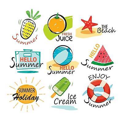 EPS 해외이미지 영어 바다 섬 스티커 오렌지 일러스트 아이스크림 불가사리 수박 사람없음 세트 태양 여행가방 비치볼 파인애플 구명부환 해외일러스트 자연요소 문자 가방 과일 공 디저트 극피동물 바캉스용품 안전장비 열대과일 튜브 파일형식 벡터 이미지허브
