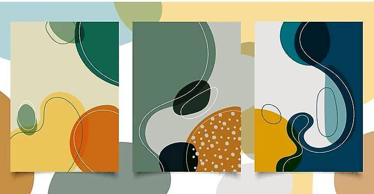 EPS 해외이미지 디자인 백그라운드 곡선 일러스트 추상 사람없음 세트 컬러풀 그림 웨이브 미니멀 해외일러스트 선 컬러 무늬 파일형식 벡터 이미지허브