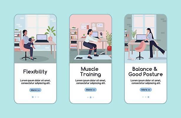 EPS 해외이미지 전신 여자 의자 일러스트 탁자 앉기 성인 세명 노트북 사무실 스트레칭 비즈니스우먼 당기기 통화 다리들기 성인여자만 스쿼트 해외일러스트 가구 비즈니스 모션 사람 전자제품 운동 직장인 여자만 성인만 파일형식 벡터 운동자세 이미지허브