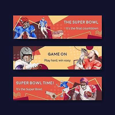 EPS 해외이미지 전신 템플릿 배너 남자 가로배너 일러스트 들기 여러명 상반신 성인 빨간색 노란색 럭비 잡기 호루라기 럭비공 럭비선수 핫도그 성인남자만 배너세트 해외일러스트 음식 컬러 다수 공 모션 운동선수 패스트푸드 사람 가로 세트 구기 럭비용품 남자만 성인만 파일형식 벡터 이미지허브