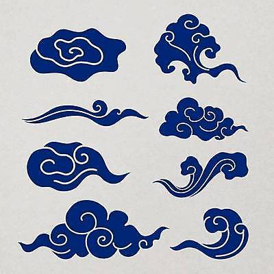EPS 해외이미지 구름 디자인 일러스트 추상 사람없음 파란색 세트 구름문양 구름모양 동양적 엘리먼트 해외일러스트 자연요소 모양 문양 컬러 무늬 파일형식 벡터 구름_자연 이미지허브