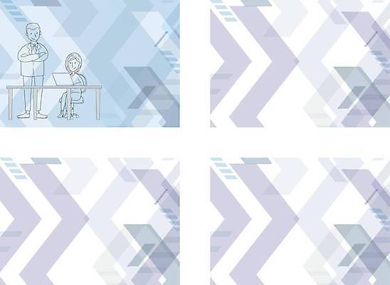 EPS 해외이미지 여자 남자 백그라운드 일러스트 프레임 앉기 성인 두명 노트북 팔짱 책상 성인만 카피스페이스 해외일러스트 가구 모션 사람 전자제품 공백 파일형식 벡터 이미지허브