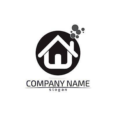 EPS 해외이미지 디자인 일러스트 사람없음 검은색 원형 연기 심볼 집모양 해외일러스트 모양 도형 컬러 파일형식 벡터 이미지허브