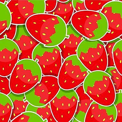EPS 해외이미지 패턴 일러스트 딸기 사람없음 빨간색 플랫 해외일러스트 컬러 무늬 과일 파일형식 벡터 이미지허브