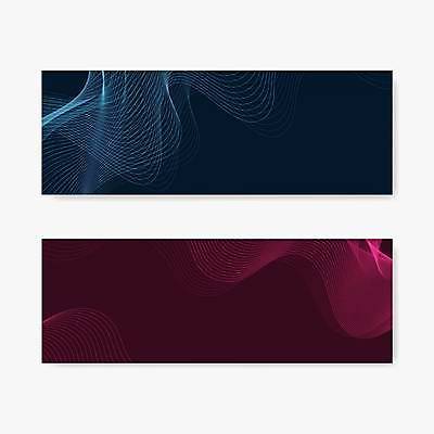 EPS 해외이미지 디자인 배너 물결 곡선 일러스트 사람없음 그래픽 가로 파란색 세트 자주색 웨이브 해외일러스트 선 컬러 파일형식 벡터 이미지허브