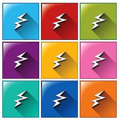 EPS 해외이미지 일러스트 버튼 사람없음 컬러풀 번개모양 해외일러스트 모양 컬러 번개 파일형식 벡터 이미지허브