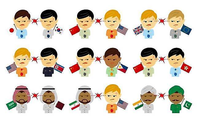 EPS 해외이미지 캐릭터 남자 감정 일러스트 비즈니스 통신 관계 영국 스트레스 한국 사람 상반신 경제 일본 미국 중국 경쟁 대립 분노 직장인 비즈니스맨 토론 라이벌 만화 충돌 싸움 문제 반대 말다툼 나쁜 고립 상대 심각 정치 투쟁 트러블 해외일러스트 일러캐릭터 직업 유럽 아시아 컨셉 북아메리카 모션 파일형식 벡터 이미지허브