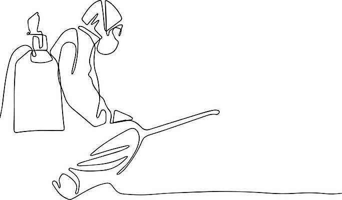 EPS 해외이미지 라인일러스트 일러스트 마스크 한명 들기 상반신 성인 라인아트 손그림 드로잉 성인한명만 코로나바이러스 방역복 방역사 압축분무기 방역기 델타변이바이러스 오미크론 해외일러스트 직업 1 옷 선 모션 미술 사람 바이러스 분무기 방역 성인만 파일형식 벡터 이미지허브