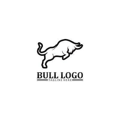 EPS 해외이미지 디자인 일러스트 사람없음 검은색 심볼 황소 해외일러스트 컬러 소 파일형식 벡터 이미지허브
