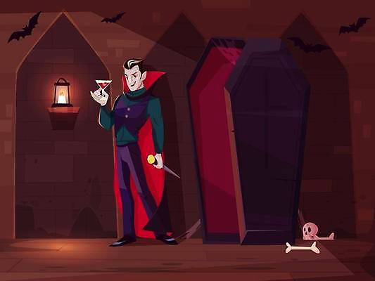 EPS 해외이미지 남자 컨셉 일러스트 지팡이 해골 한명 들기 성인 할로윈 랜턴 망토 칵테일잔 관 박쥐 지하 해골모형 호러 성인남자한명만 해외일러스트 1 술잔 포유류 모션 조명 뼈 사람 모형 공포 남자한명만 성인남자만 파일형식 벡터 이미지허브