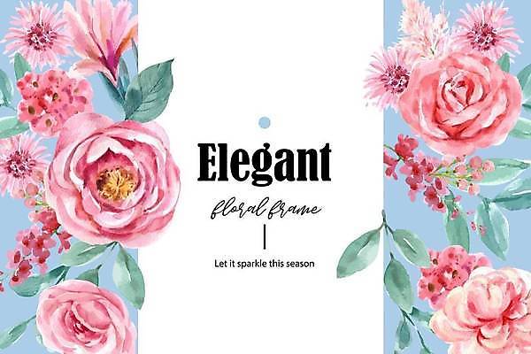 EPS 해외이미지 디자인 꽃 일러스트 수채화 프레임 국화 미술 장식 컬러풀 개화 스케치 그림 손그림 소셜미디어 작약 스타일 피튜니아 해외일러스트 식물 컬러 문화예술 파일형식 벡터 이미지허브