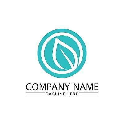 EPS 해외이미지 디자인 하늘색 일러스트 나뭇잎 사람없음 원형 심볼 해외일러스트 도형 잎 파란색 파일형식 벡터 이미지허브