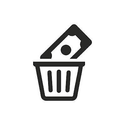 EPS 해외이미지 돈 일러스트 쓰레기통 재산 심볼 낭비 해외일러스트 컨셉 금융 파일형식 벡터 이미지허브