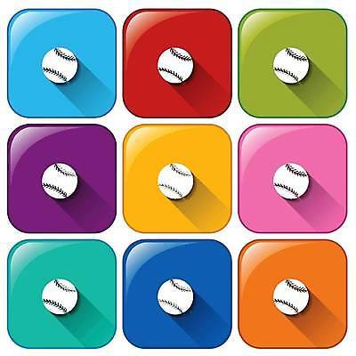 EPS 해외이미지 일러스트 버튼 사람없음 컬러풀 야구공 해외일러스트 컬러 공 야구용품 파일형식 벡터 이미지허브