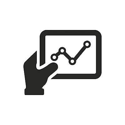 EPS 해외이미지 일러스트 비즈니스 그래프 사람없음 태블릿 보고서 손모양 마케팅 해외일러스트 모양 전자제품 스마트기기 파일형식 벡터 손_신체부위 이미지허브