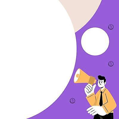 EPS 해외이미지 남자 일러스트 프레임 한명 들기 상반신 성인 보라색 동전 확성기 외침 비즈니스맨 원형 알림 성인남자한명만 카피스페이스 해외일러스트 도형 1 컬러 돈 비즈니스 모션 사람 소리 공백 직장인 남자한명만 성인남자만 파일형식 벡터 이미지허브