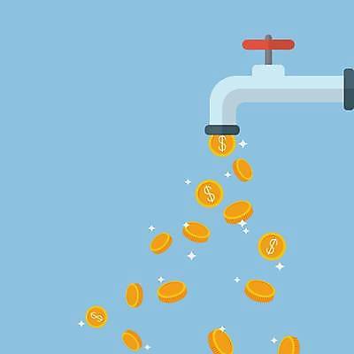 EPS 해외이미지 하늘색 일러스트 사람없음 금융 경제 동전 수도꼭지 쏟아짐 해외일러스트 돈 모션 파란색 파일형식 벡터 이미지허브