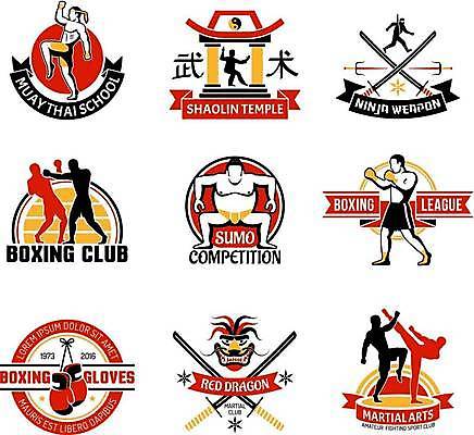 EPS 해외이미지 전신 남자 리본 일러스트 사람모양 성인 세명 세트 라벨 경쟁 권투 권투글러브 칼 권투선수 닌자 무에타이 스모 스모선수 성인남자만 해외일러스트 모양 컨셉 운동선수 프레임 사람 격투기 글러브 남자만 성인만 파일형식 벡터 이미지허브
