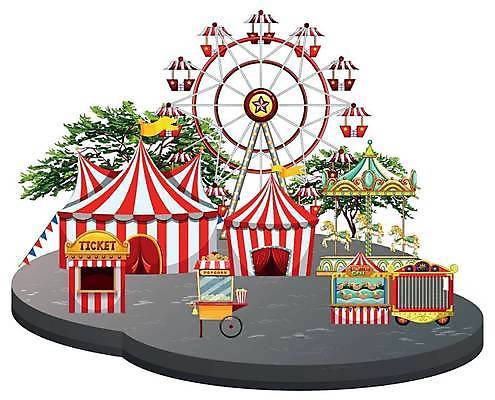 EPS 해외이미지 클립아트 나무 행복 섬 백그라운드 일러스트 텐트 미술 서기 그래픽 장식 빨간색 초록색 컬러풀 파티 축제 게임 흰색 축하 바퀴 티켓 그림 클립 팝콘 장면 회전목마 공평 부스 해외일러스트 식물 감정 컬러 컨셉 모션 놀이 문화예술 캠핑도구 이벤트 놀이기구 파일형식 벡터 이미지허브