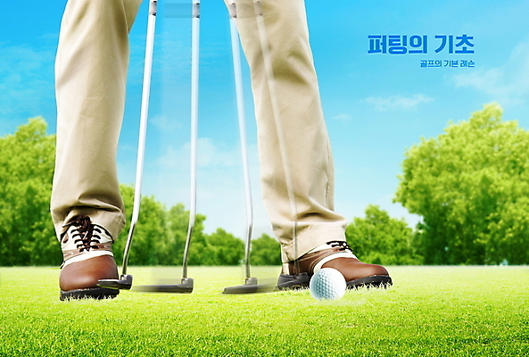 PSD 나무 편집이미지 골프 필드 하늘 골프공 잔디 타이포그라피 신체부위 골프채 다리 퍼팅 기초 이미지편집 식물 문자 포즈 공 골프용품 사람 구기 파일형식