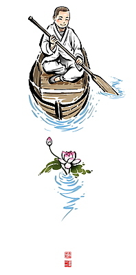 전신 PSD 남자 불교 일러스트 캘리그라피 붓터치 연꽃 한명 미소 앉기 성인 연못 승차 한복 승려 동양화 노 꽃봉오리 번짐 노젓기 낙관 조각배 성인남자한명만 국내일러스트 1 한국전통 꽃 종교 배_교통 모션 표정 미술 사람 전통의상 성직자 선박 남자한명만 성인남자만 파일형식 효과