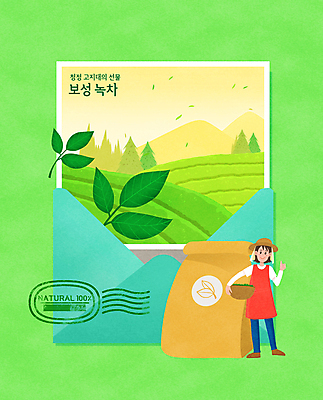 전신 PSD 여자 일러스트 봉투 편지봉투 한명 서기 들기 성인 초록색 도장 바구니 수확 최고 농부 녹차 밀짚모자 특산물 엽서 찻잎 녹차잎 보성 보성녹차밭 소인 성인여자한명만 국내일러스트 직업 모자_잡화 1 컬러 농업 모션 사람 차_음료 편지 전라남도 녹차밭 여자한명만 성인여자만 파일형식