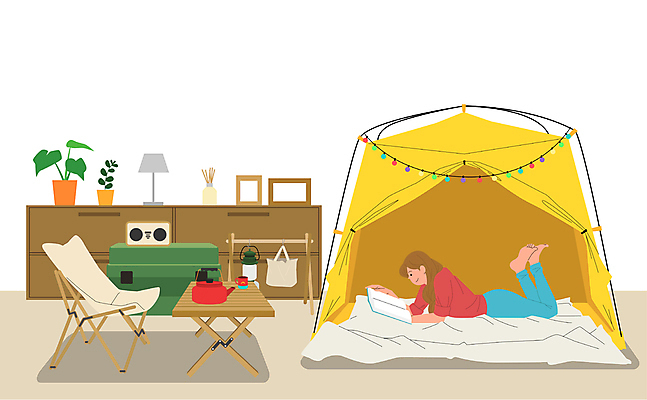 전신 여자 화분 일러스트 탁자 주전자 집안 텐트 캠핑도구 한명 성인 눕기 독서 캠핑 랜턴 서랍장 라디오 성인여자한명만 캠핑의자 캠핑박스 홈캠핑 국내일러스트 AI파일 1 가구 의자 모션 주방용품 레저 조명 실내 사람 전자제품 도구 여자한명만 성인여자만 파일형식 벡터