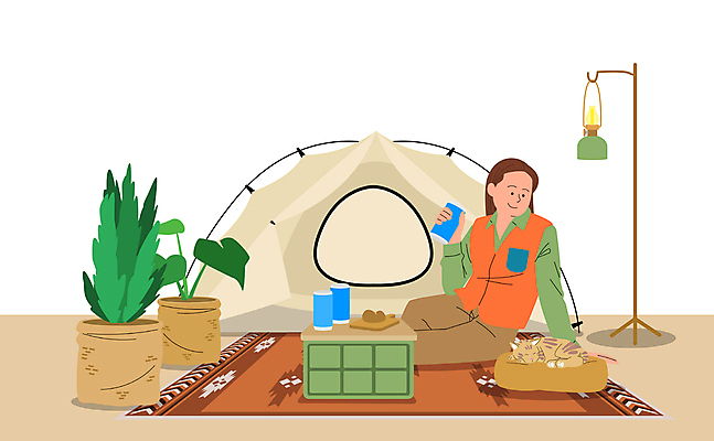 전신 식물 한마리 여자 화분 일러스트 탁자 집안 텐트 캠핑도구 한명 들기 앉기 성인 고양이 카펫 캠핑 마시기 스탠드 램프 랜턴 캔맥주 성인여자한명만 캠핑박스 홈캠핑 국내일러스트 AI파일 1 가구 포유류 모션 레저 조명 맥주 실내 사람 반려동물 도구 캔 여자한명만 성인여자만 파일형식 벡터