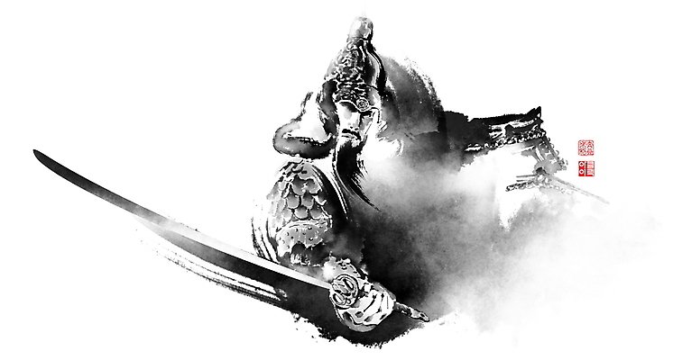 PSD 한국전통 남자 일러스트 캘리그라피 붓터치 한옥 한명 들기 상반신 성인 칼 공격 조선시대 동양화 번짐 낙관 장군 갑옷 성인남자한명만 국내일러스트 투구모자 직업 1 전통 고건축 모션 한국 미술 사람 역사 보호장비 남자한명만 성인남자만 파일형식 효과