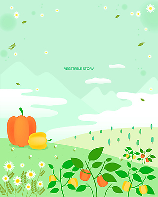 구름 꽃 백그라운드 잎 일러스트 하늘 산 파프리카 사람없음 초록색 농작물 언덕 유기농 국내일러스트 AI파일 자연요소 식물 웰빙 컬러 농업 채소 파일형식 벡터