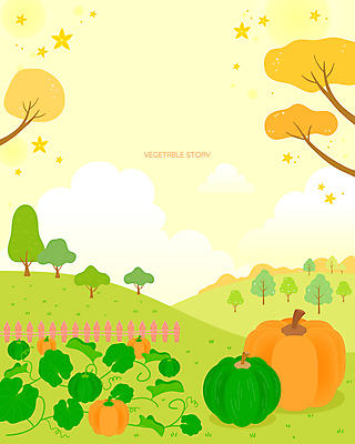 나무 구름 꽃 백그라운드 일러스트 하늘 호박 사람없음 농작물 노란색 나뭇가지 언덕 유기농 단호박 나무울타리 호박넝쿨 호박밭 호박잎 국내일러스트 AI파일 자연요소 식물 웰빙 컬러 잎 밭 농업 채소 울타리 덩굴 파일형식 벡터