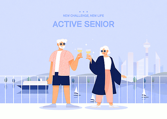 전신 여자 할아버지 노년 남자 할머니 여유 요트 일러스트 휴가 휴식 함께함 서기 들기 빌딩 타이포그라피 두명 건물 실버라이프 선글라스 파티 노부부 샴페인 유람선 한강 건배 샴페인잔 연보라색 남산타워 노인만 힙스터 국내일러스트 AI파일 문자 라이프스타일 건축물 부부 패션 감정 안경 컨셉 배_교통 술잔 모션 주류 서울 사람 이벤트 성인 보라색 남산 랜드마크 성인만 파일형식 벡터