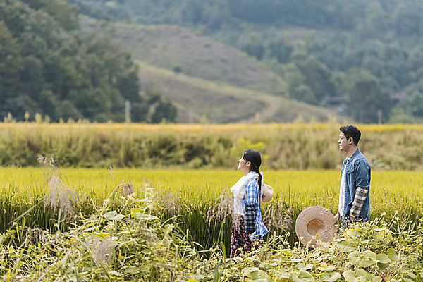 포토 JPG 주간 커플 여자 남자 휴식 논 함께함 들기 상반신 20대 성인 야외 두명 옆모습 걷기 산책 한국인 가을 농촌 농부 밀짚모자 귀농 전원생활 성인만 국내포토 여주시 자연요소 직업 모자_잡화 계절 뷰포인트 컨셉 농업 관계 모션 사람 동양인 청년 생활 시골 경기도 파일형식
