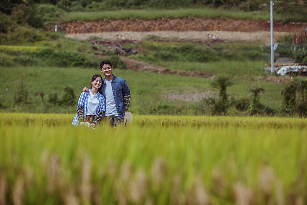 포토 JPG 주간 커플 여자 남자 휴식 논 함께함 미소 상반신 20대 성인 야외 두명 앞모습 한국인 가을 농촌 농부 소프트포커스 뒷짐 귀농 전원생활 성인만 어깨에손 국내포토 여주시 자연요소 직업 계절 뷰포인트 컨셉 농업 관계 모션 촬영기법 표정 사람 동양인 청년 생활 시골 경기도 파일형식