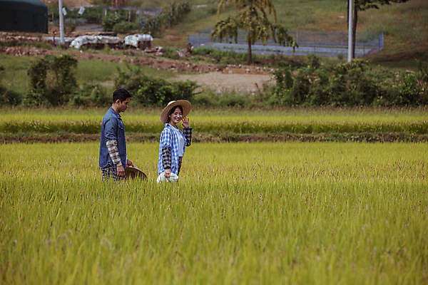 포토 JPG 주간 커플 여자 남자 휴식 논 함께함 미소 들기 상반신 20대 성인 야외 두명 옆모습 걷기 한국인 가을 농촌 농부 밀짚모자 귀농 전원생활 성인만 국내포토 여주시 자연요소 직업 모자_잡화 계절 뷰포인트 컨셉 농업 관계 모션 표정 사람 동양인 청년 생활 시골 경기도 파일형식