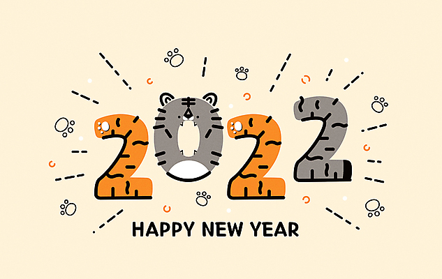 점선 백그라운드 일러스트 새해 타이포그라피 사람없음 설날 노란색 호랑이띠 호랑이 발자국 연하장 동물모양 해피뉴이어 2022년 임인년 흑호 국내일러스트 AI파일 모양 동물 문자 명절 선 컬러 포유류 자국 카드_감사 새해인사 십이지신 연도 파일형식 벡터