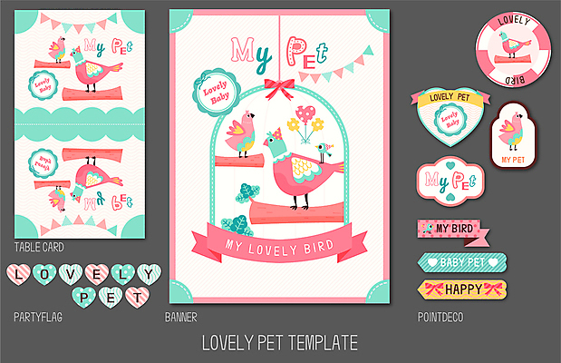 리본 분홍색 스티커 여러마리 일러스트 사람없음 반려동물 세트 귀여움 나뭇가지 하트 앵무새 새장 하트풍선 가랜드 민트색 애완조 국내일러스트 AI파일 카드프레임 모양 나무 동물 컬러 다수 컨셉 조류 프레임 파티용품 풍선 케이지 파일형식 벡터
