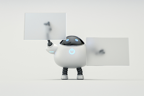 PSD 편집 편집이미지 3D캐릭터 정보기술 사람없음 3D 스크린 터치 흰색 로봇 디지털합성 반투명 편집소스 채팅봇 AI_인공지능 편집3D 캐릭터 컬러 기술 파일형식