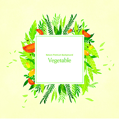 PSD 잎 토마토 채소 일러스트 방울토마토 사각프레임 사람없음 연두색 샐러드 올리브 프레임일러스트 국내일러스트 식물 열매 음식 프레임 초록색 사각형 파일형식