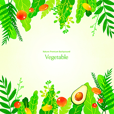 PSD 토마토 채소 일러스트 방울토마토 프레임 사람없음 연두색 샐러드 풀잎 아보카도 프레임일러스트 국내일러스트 음식 잎 과일 초록색 풀_식물 파일형식