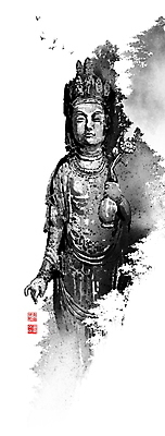 PSD 나무 일러스트 캘리그라피 조류 붓터치 사람없음 계곡 먹 동양화 부처 석상 번짐 낙관 석굴암 석불 국내일러스트 식물 동물 불교 서예 한국 미술 불상 랜드마크 파일형식 효과