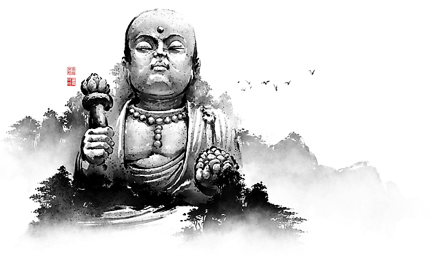 PSD 나무 일러스트 캘리그라피 조류 붓터치 산 사람없음 계곡 숲 먹 동양화 동자승 석상 번짐 낙관 동자 석불 흥국사 국내일러스트 식물 동물 서예 미술 사찰 승려 불상 여수 파일형식 효과