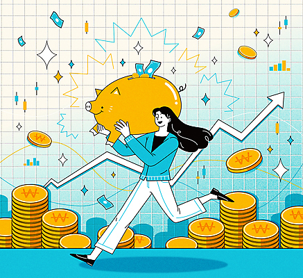 전신 여자 화살표 하늘색 지폐 돈 일러스트 성공 그래프 한명 들기 성인 달리기 노란색 동전 돼지저금통 비즈니스우먼 주식 재테크 상승 수익 동전탑 주식투자 주식표 성인여자한명만 주린이 국내일러스트 AI파일 1 컬러 컨셉 비즈니스 모션 사람 금융 경제 파란색 쌓기 저금통 직장인 재산 투자 신조어 여자한명만 성인여자만 파일형식 벡터