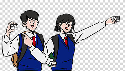 편집 편집이미지 학생 여자 남자 교복 청소년 책가방 들기 누끼 상반신 두명 수능 가리킴 수험생 수험표 PNG 십대만 편집소스 옷 가방 모션 고등학생 사람 손짓 시험 파일형식