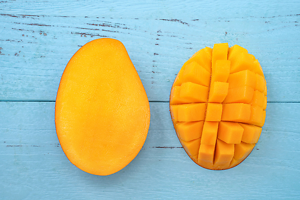 포토 JPG 해외이미지 스튜디오촬영 하늘색 사람없음 하이앵글 노란색 망고 해외포토 뷰포인트 컬러 실내 파란색 열대과일 파일형식 이미지허브