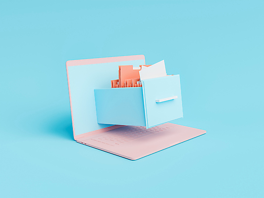 포토 JPG 해외이미지 분홍색 하늘색 백그라운드 비즈니스 사람없음 노트북 3D 정보 오픈 캐비닛 보관함 문서 파일 폴더 수납 바인더 데이터베이스 보관소 해외포토 컬러 파란색 전자제품 사무용품 사물함 디지털합성 저장 파일형식 이미지허브